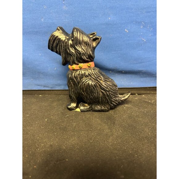 Cast Iron Scottie Dog Figurine With Red Collar - Picture 1 of 3